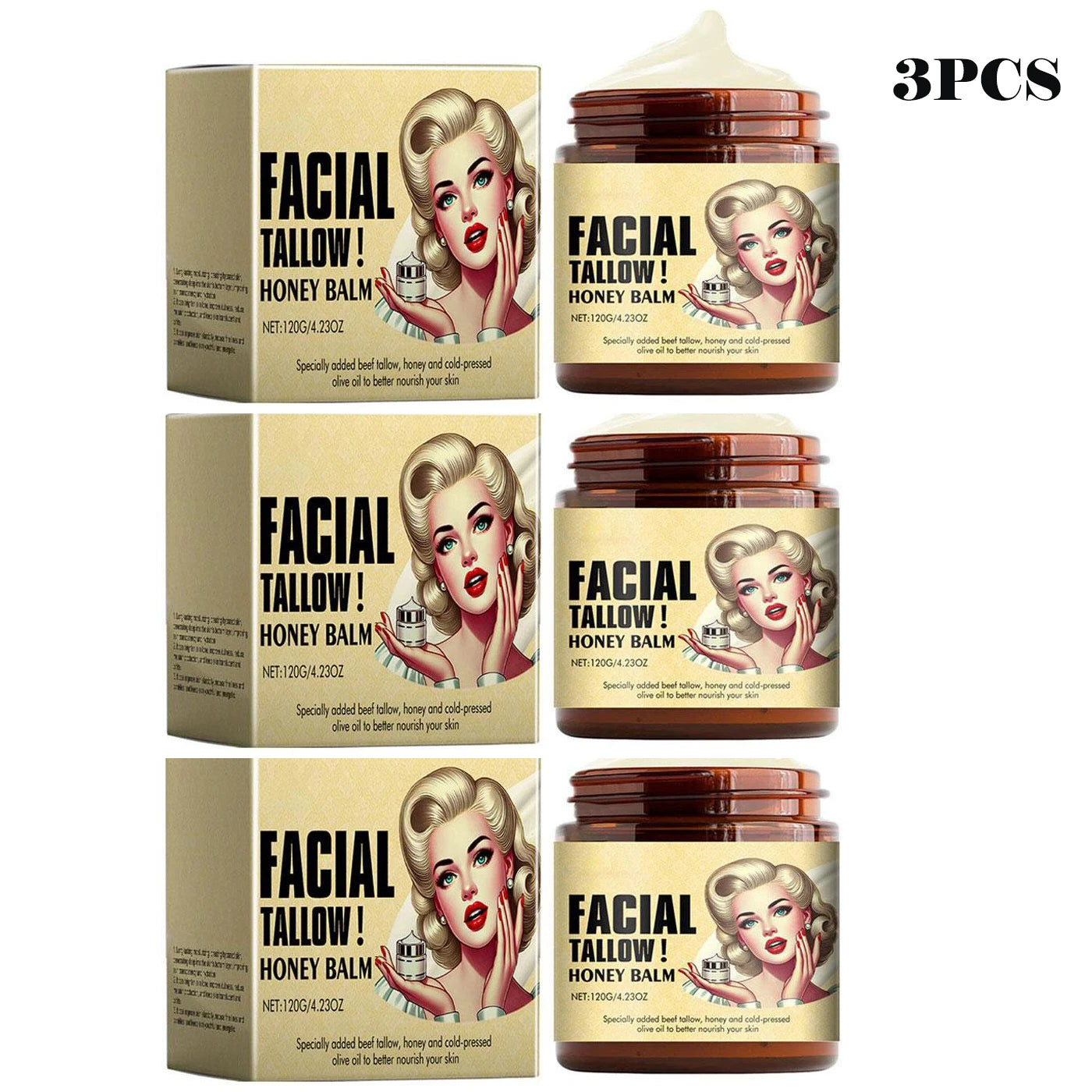 Crema facial hidratante de bálsamo de miel y loción corporal