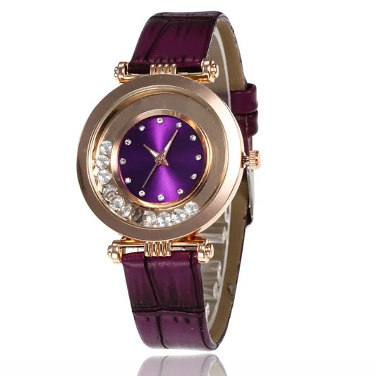 Ultra-thin rhinestone quartz watch