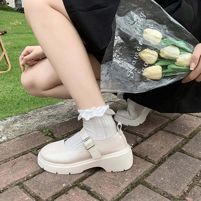 Luxury Beaded Mary Jane Leather Shoes