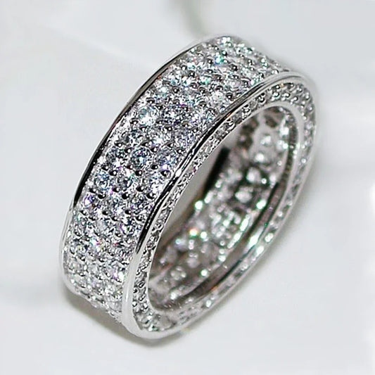 Luxury Silver Color Cubic Zirconia Rings