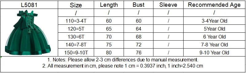 3-10 Years Flower Elegant Wedding Dress