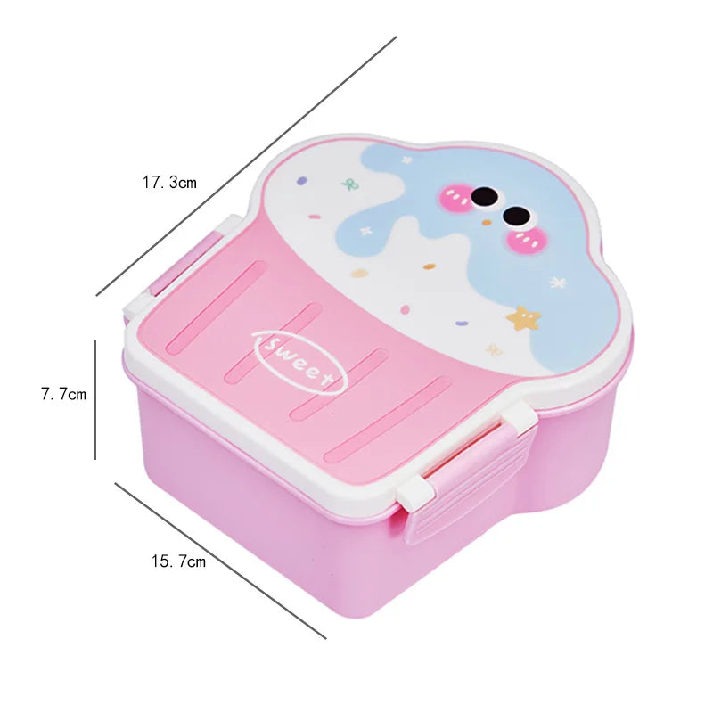 Cartoon Car Bento Rectangular Leakproof Plastic Lunch Box