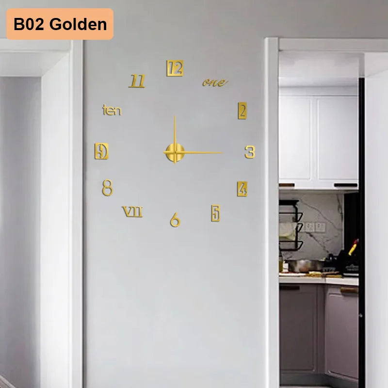 90 To 120cm Large-sized 3D Number Poster Wall Clock