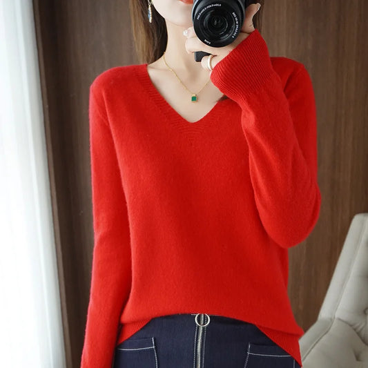 Cashmere V-neck Pullover