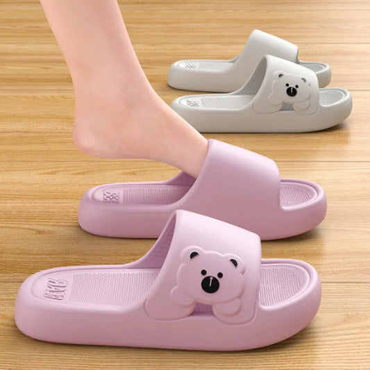 DANA Indoor Soft Sole Cartoon Bear Slippers