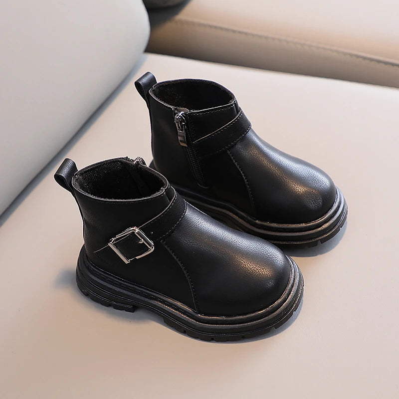 Winter Buckle Fluffy Platform Toddler Short Boot