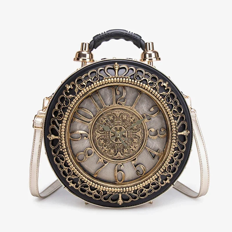 Retro Creative Clock niche Design Sense Crossbody Bag