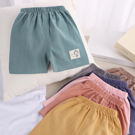 Shorts Boys Girls Cotton Linen Short Pants