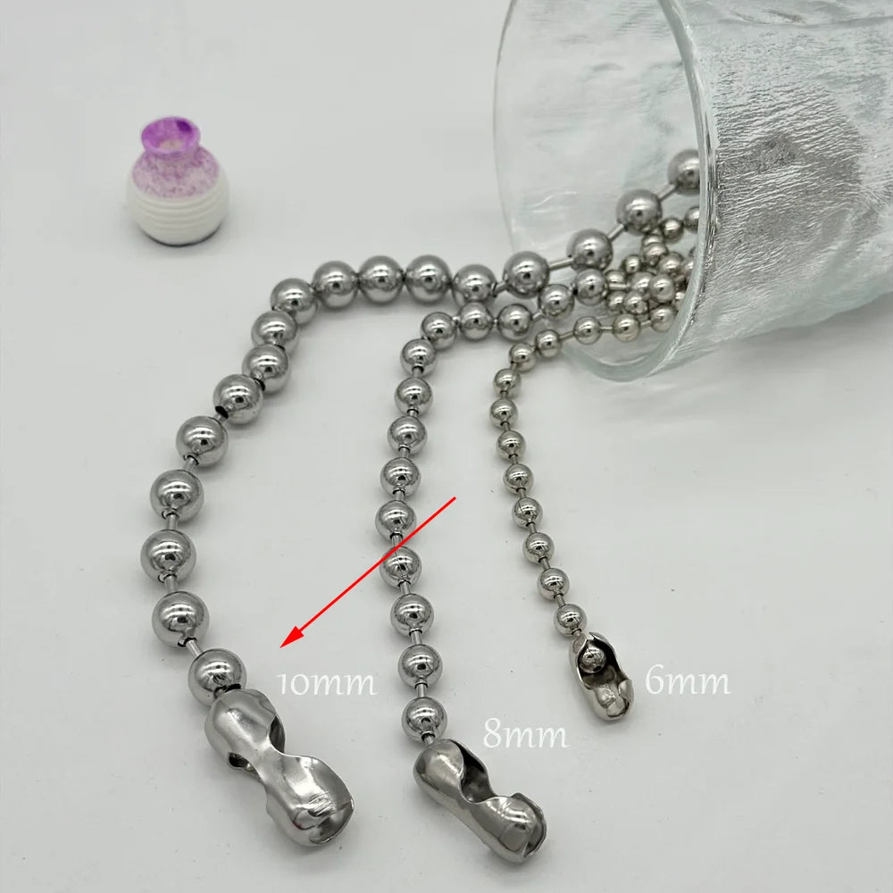 6/8/10mm Stainless Steel Ball Chain Layering Necklace
