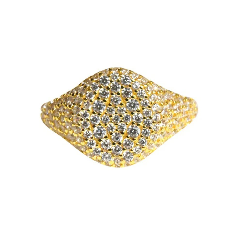 Hip Hop Style 925 Silver Plated Full Zircon Diamond Exquisite Rings