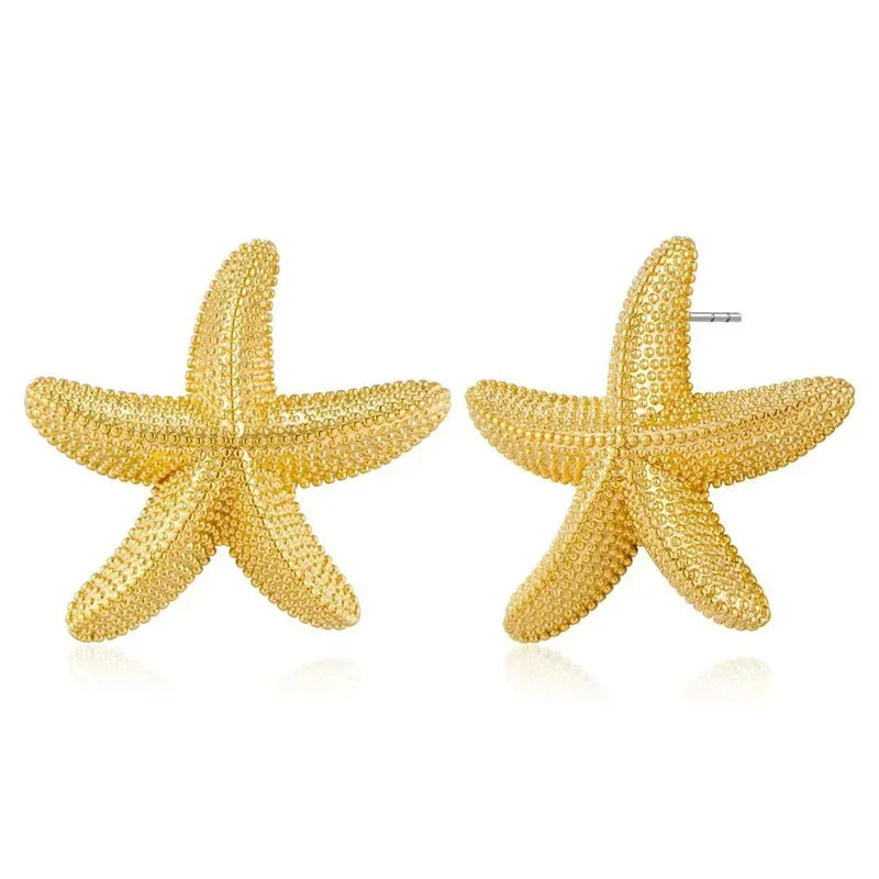 DANA Exaggeration Golden Starfish Earrings