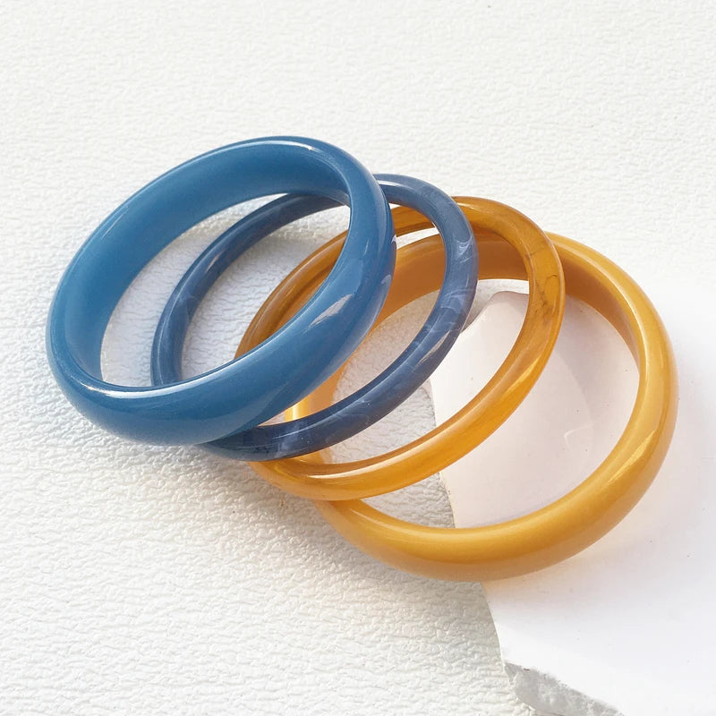4-Piece Marble Acrylic Resin Bracelet