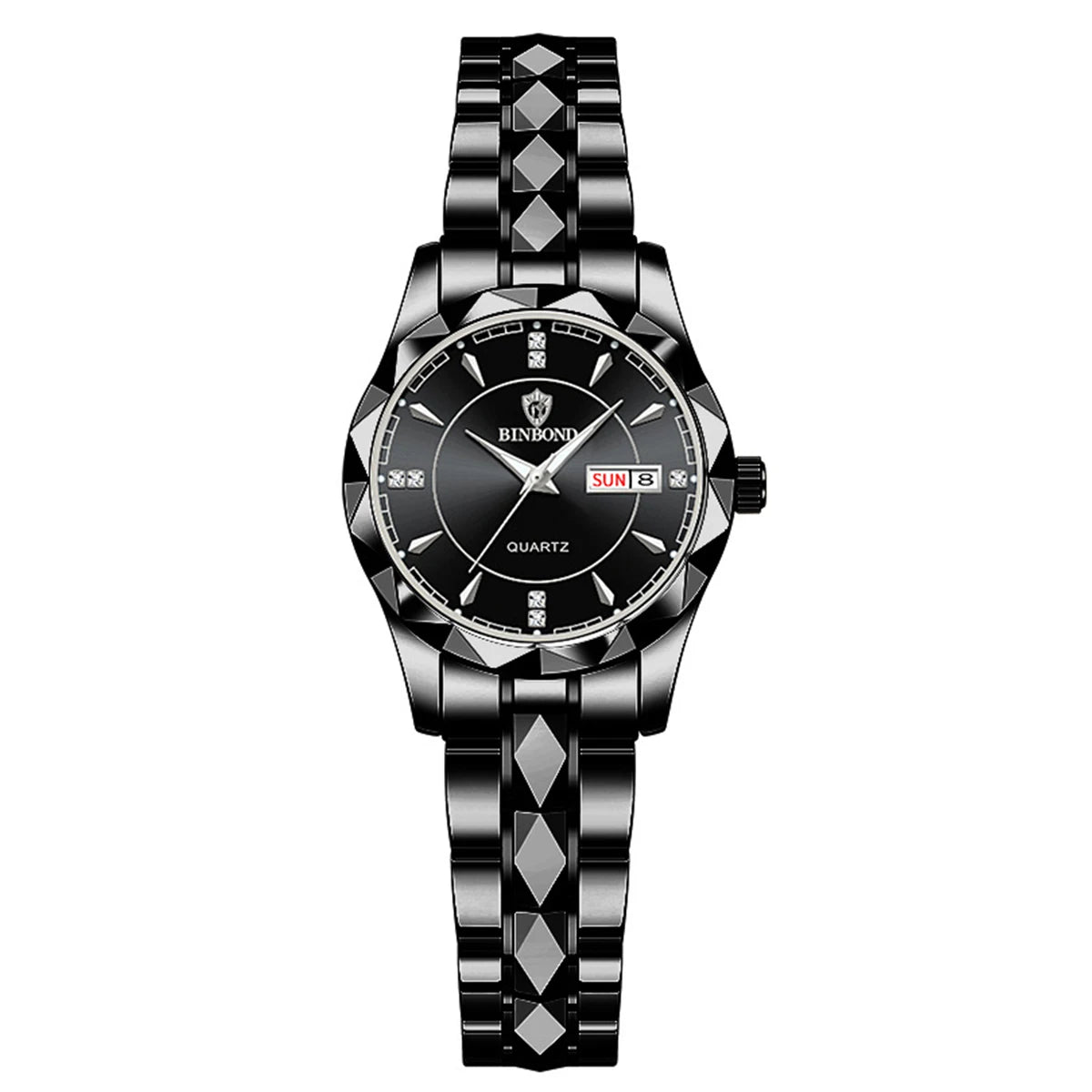 Luxury Ladies Quartz Waterproof Luminous Date Stainless Stain Wristwatch