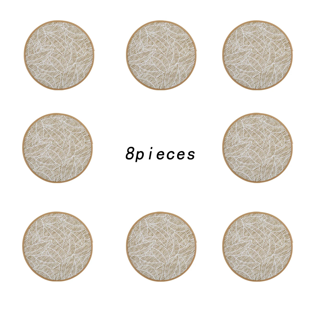 2/4/6/8pcs Bohemian Jute Printed Placemats Mats