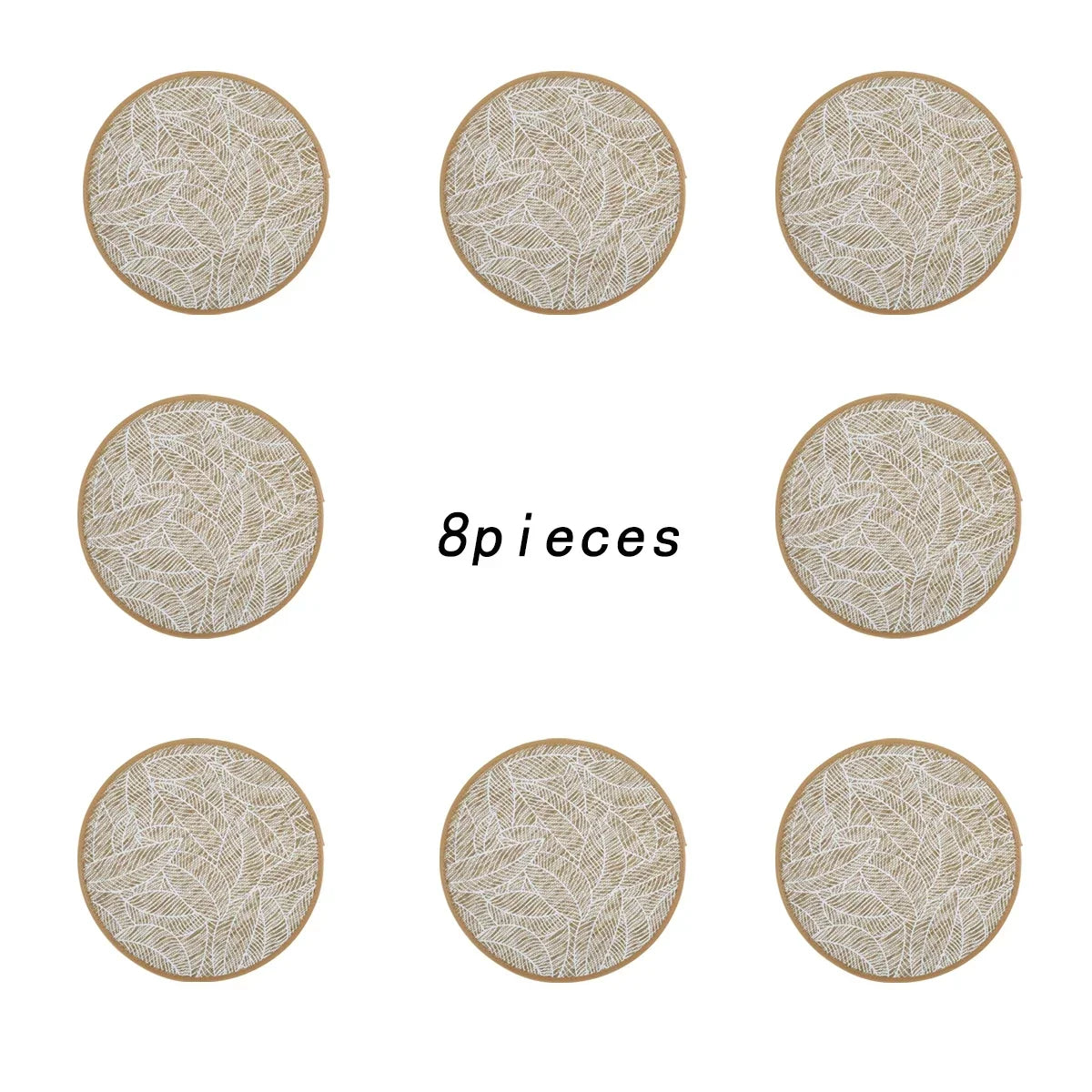 2/4/6/8pcs Bohemian Jute Printed Placemats Mats