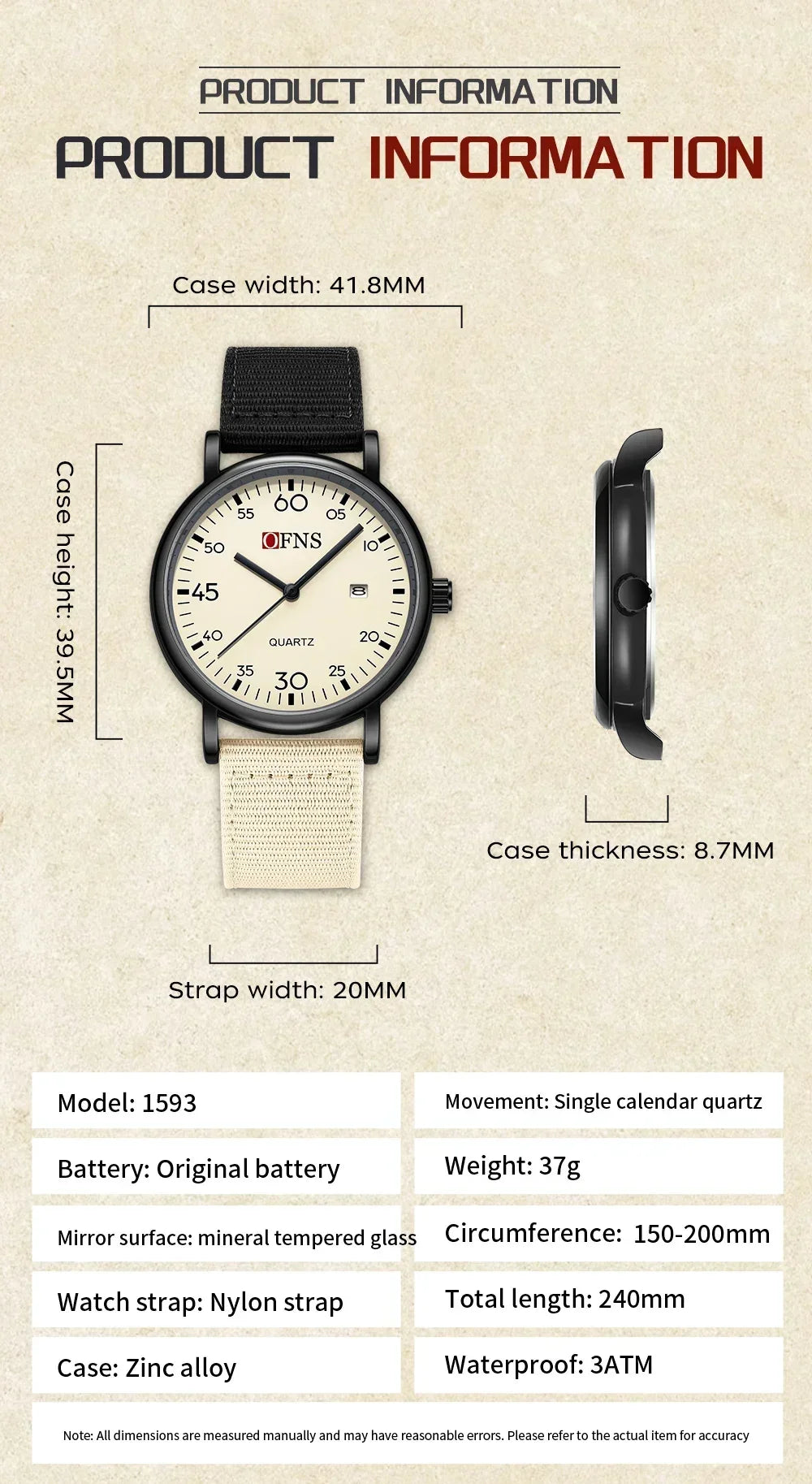 Waterproof, Lightweight Retro Casual Watch