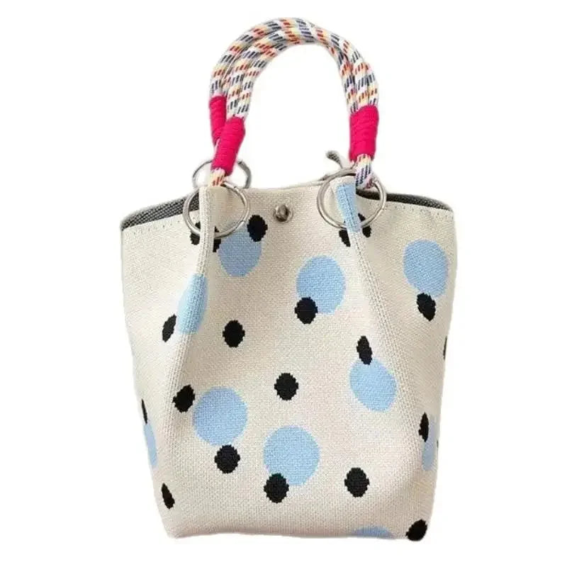 Versatile Cute Knitted Handbag With 3D Magnetic Snap Handbag Clutch Bag
