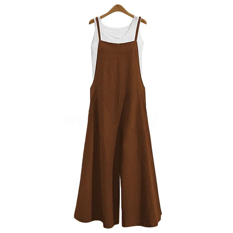 Straps Jumpsuit Summer Wide Leg Pants