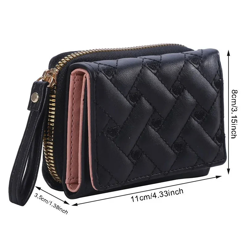 PU Leather Tri-fold Small Wallet Card Holder