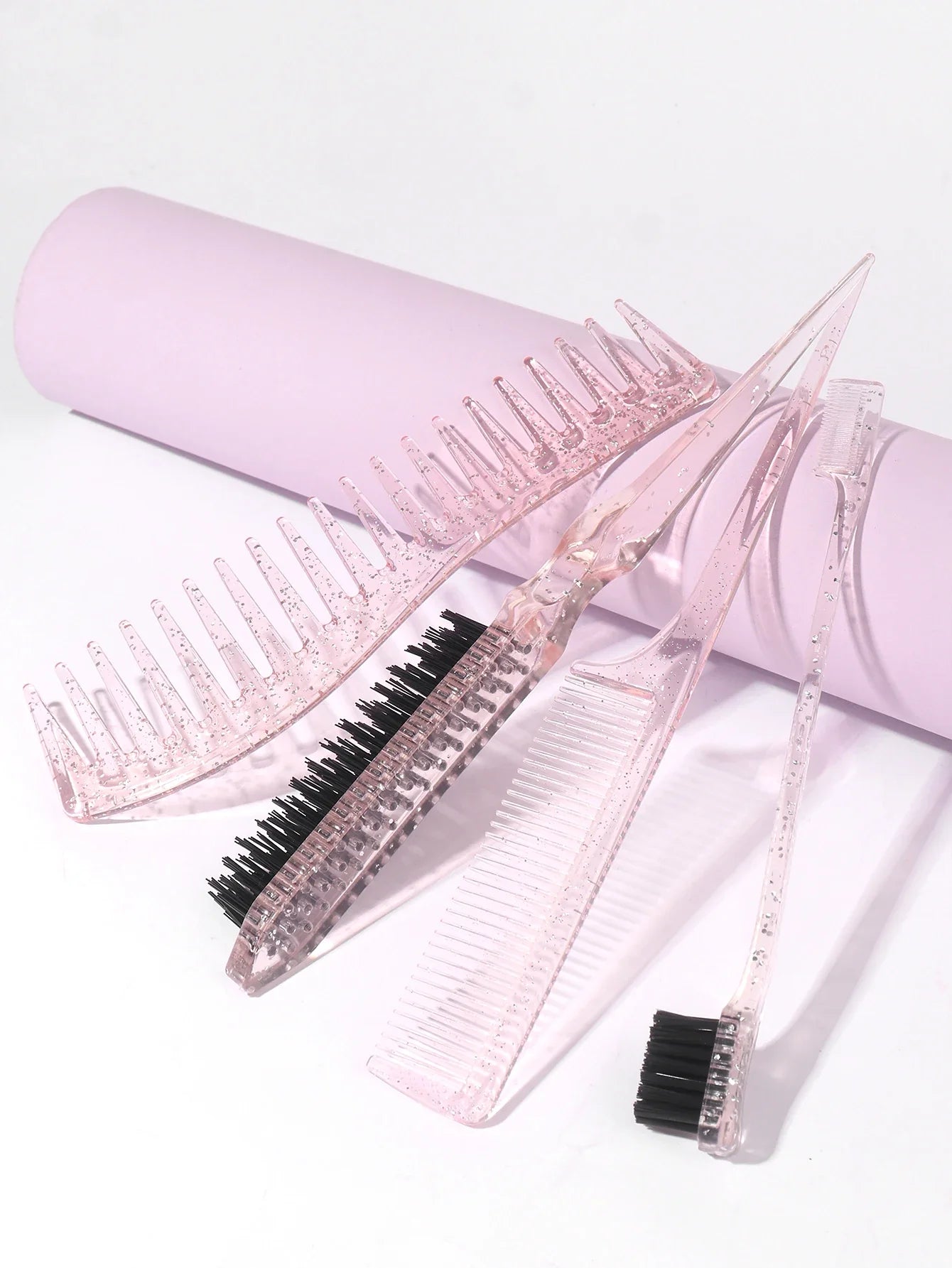 đ 4pcs/1pcs crystal double-sided edge hair brush (100% off)