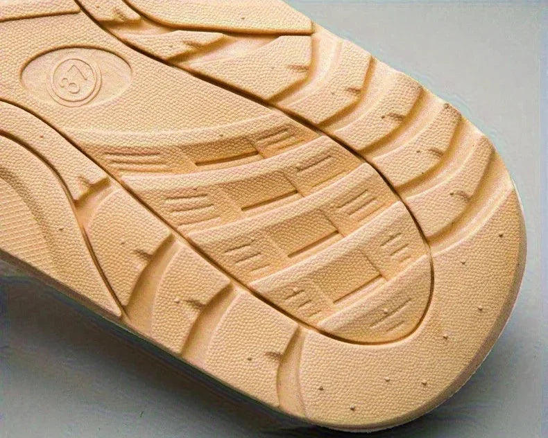 Beige textured shoe sole with unique tread design, featured on danastors online fashion shop