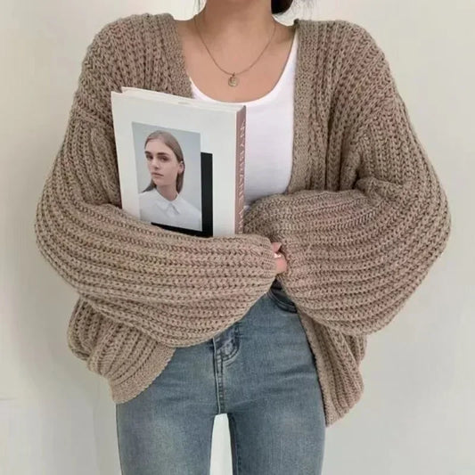 Chic Korean Short Cardigans Minimalist Sweater