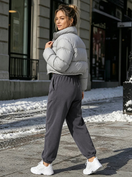 Sherpa Fleece Sweatpants Drawstring Waist Joggers Pants Thick Thermal Trousers
