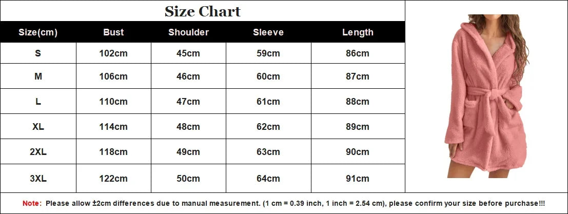 Bath Fluffy Plush Sexy Hooded Bathrobe