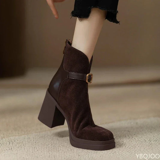 Thick sole thick heel elegant simple high heels Boots