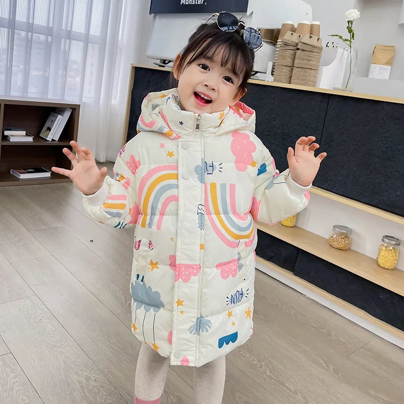 Winter Hooded Windbreaker Coat 2-7 Years Cotton Warm Jackets