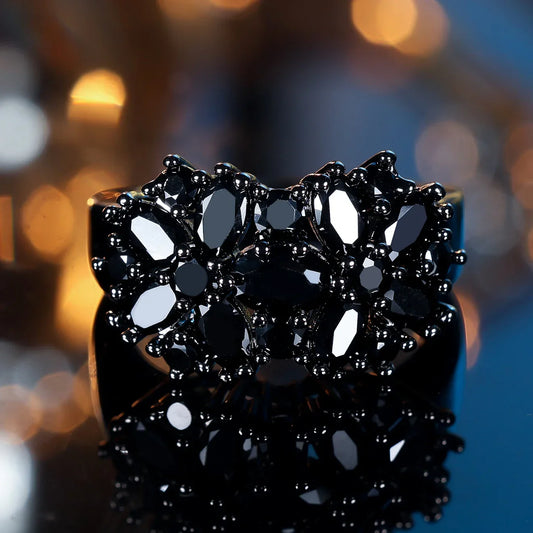 Black Zircon Stone Ring