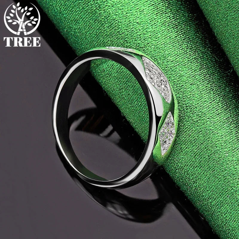 925 Sterling Silver Shiny Rhombus Zircon Ring