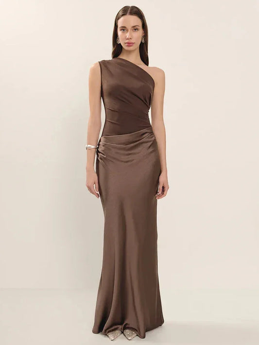 Mozision Satin Sleeveless Backless Sexy Maxi Dress