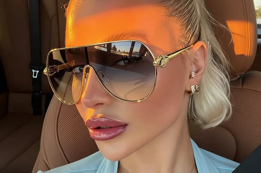 Vintage Luxury Metal Oversized Punk Sunglasses
