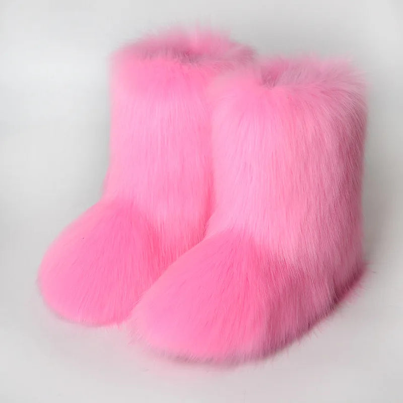 Faux Fur Boots Fluffy Snow Boots