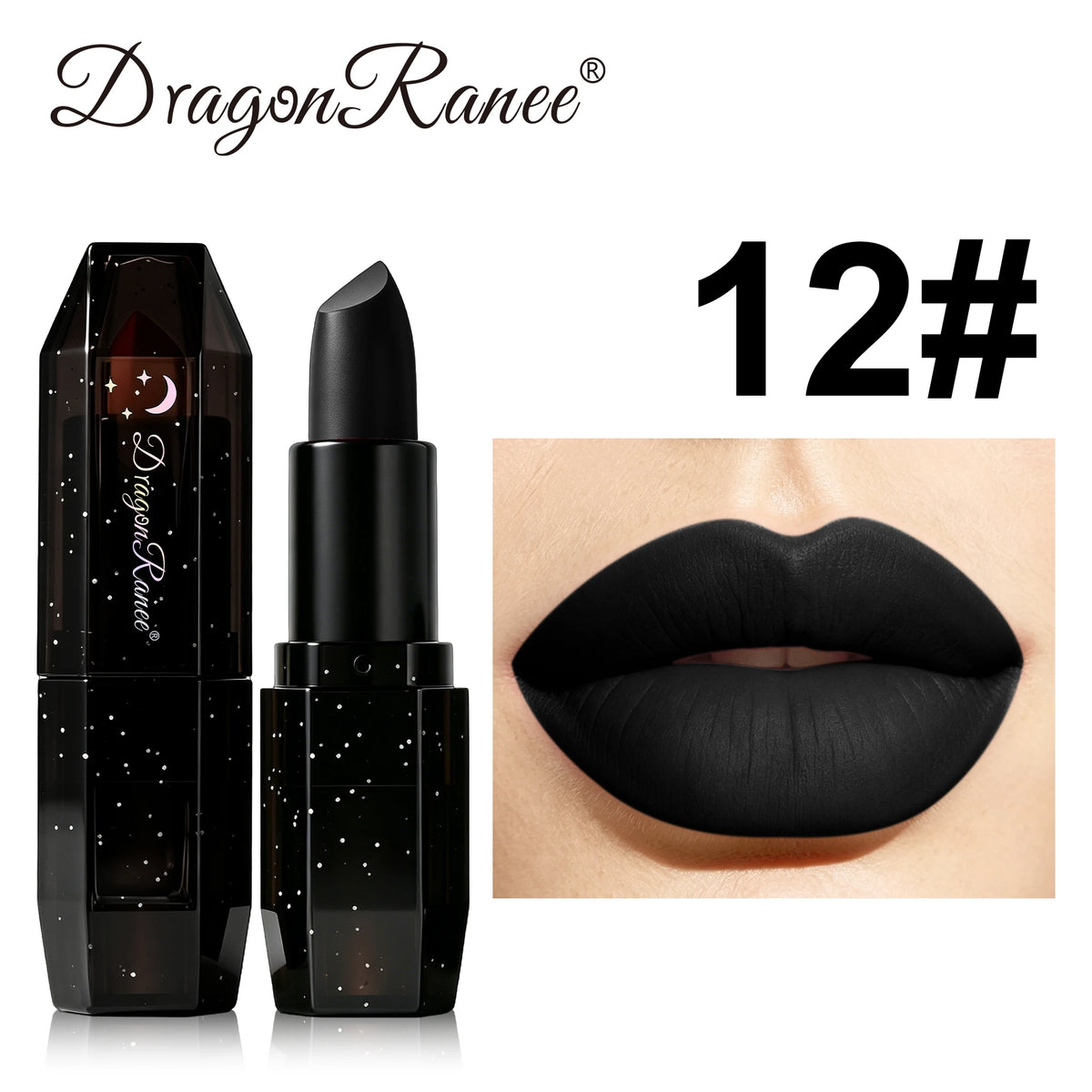 Matte Dark Purple Green Lipstick Waterproof White Black Velvet Lip Stick