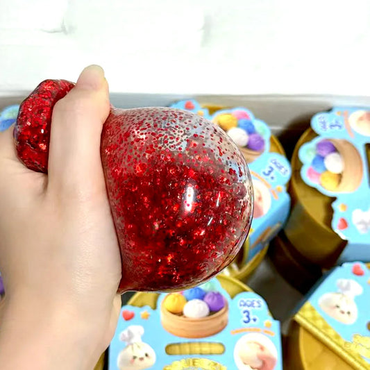 1-12pcs Glitter Dumpling Glitter Dumpling Squishy Squeeze Toy