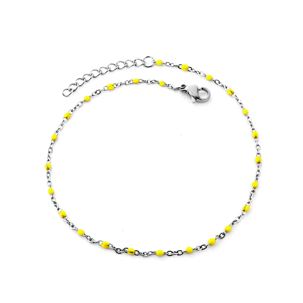 Bohemian Blue Green Yellow Beads Anklet Chains