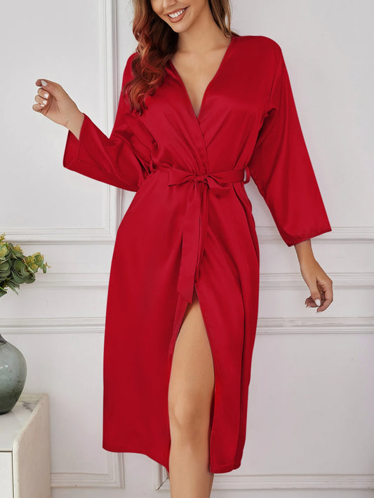 Thin Long Sleeve Nightgown Soft Loungewear Robe