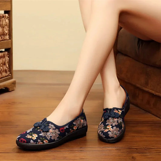 Embroidered Flats Soft Shoes