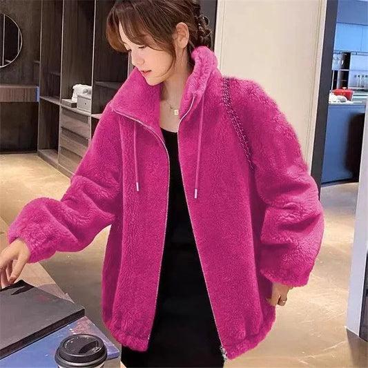 Double Coral Fleece Thick Long Sleeve Coat