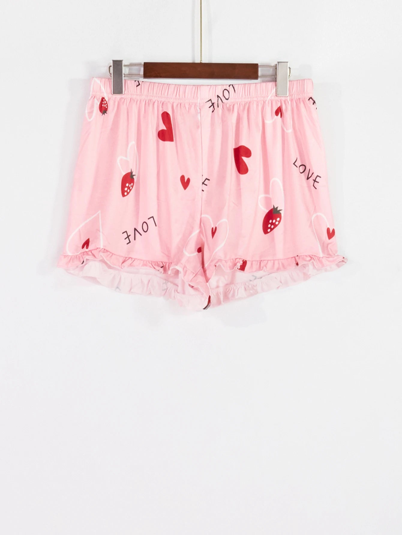 Plus Size Heart Print Cami Shorts Pajama Set