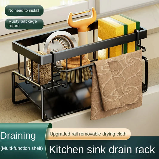 Stainless steel shelf sponge drain rack