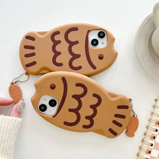 Fish Shape 3D Silicone Phone Case iPhone Pro Max With Pendant