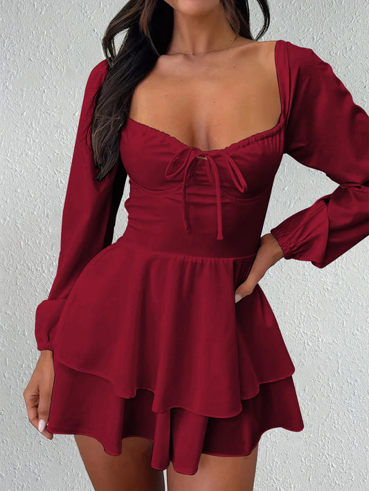 Sexy Backless Long Sleeved Dress