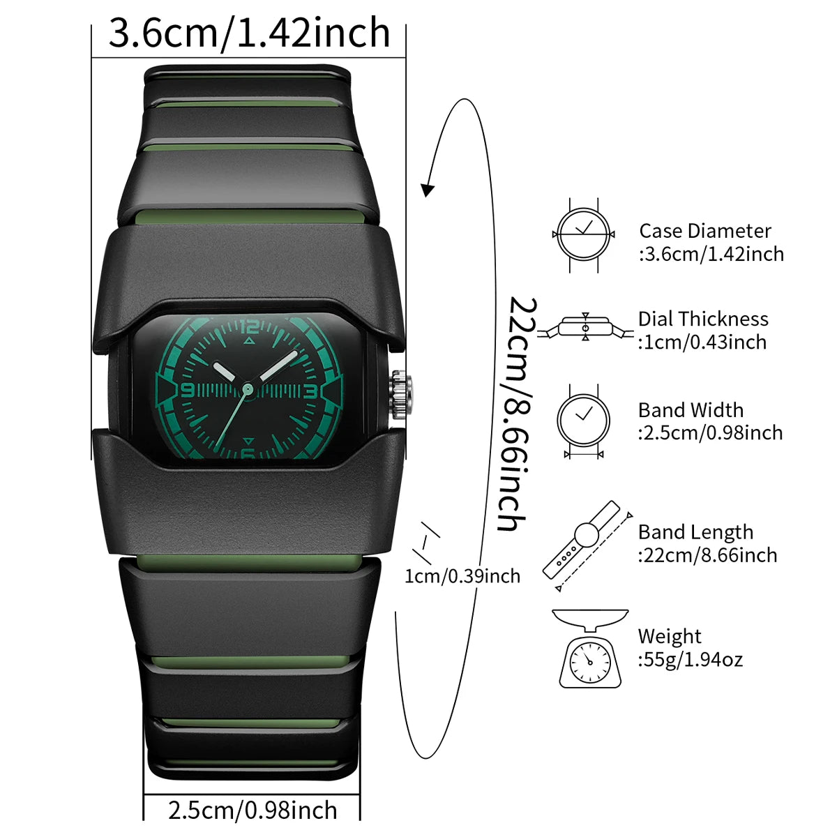 Plastic Strap Quartz Sports Watch