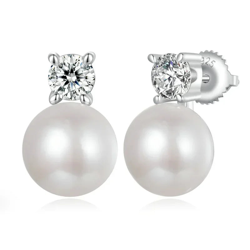 DANA 925 Sterling Silver Freshwater Pearl Stud Earrings
