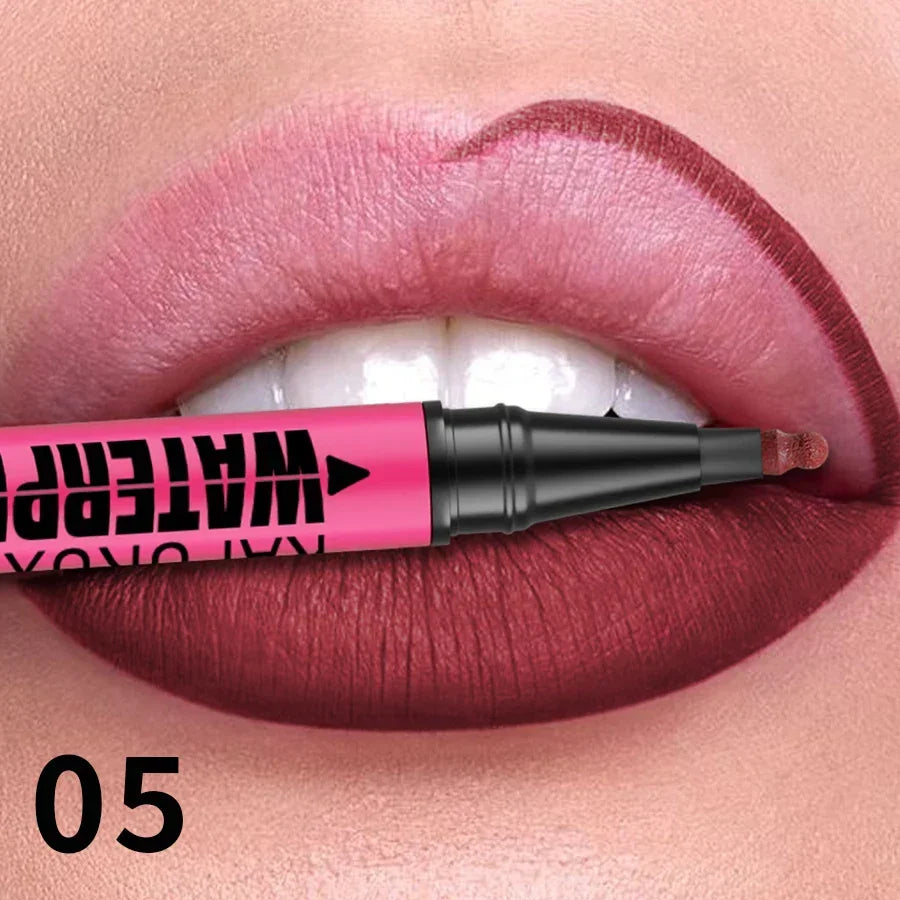 Liquid Matte12-Color Lipliner Pencil Waterproof Lips Contour Makeup