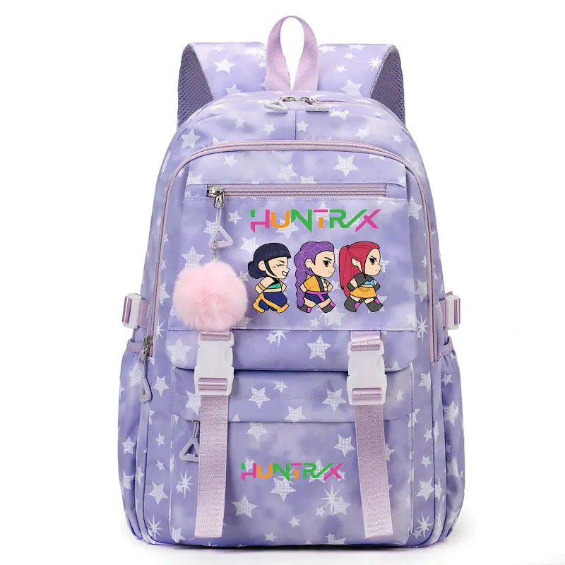 KPop Demon Hunters Print Student Backpack Large Capacity Schoolbag