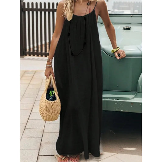 Strapless Backless Long Loose Sleepwear Maxi Dress Pajamas